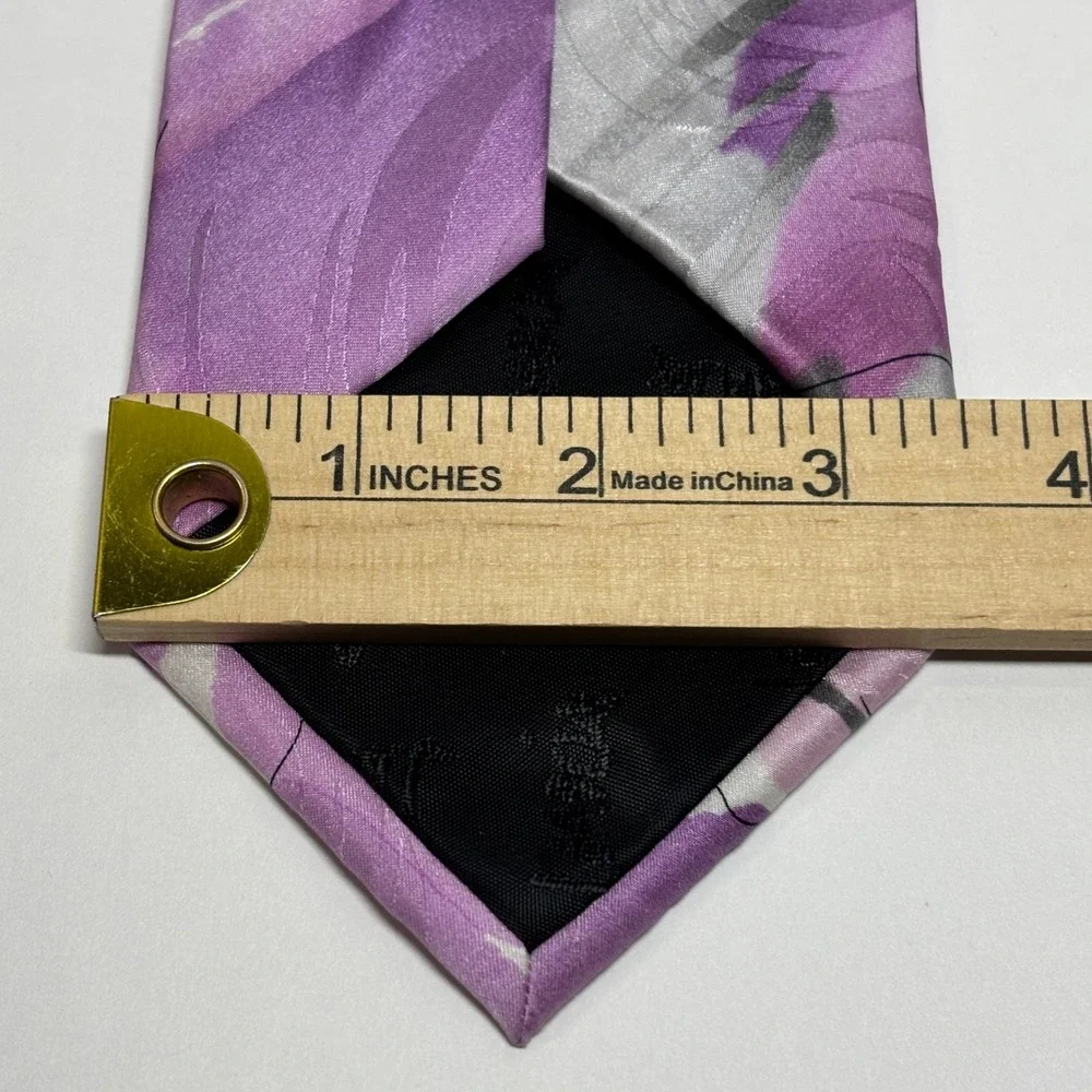 J. Garcia Snail Garden Tie Mens OS Purple Abstract Silk Collection 53 Retro 90's